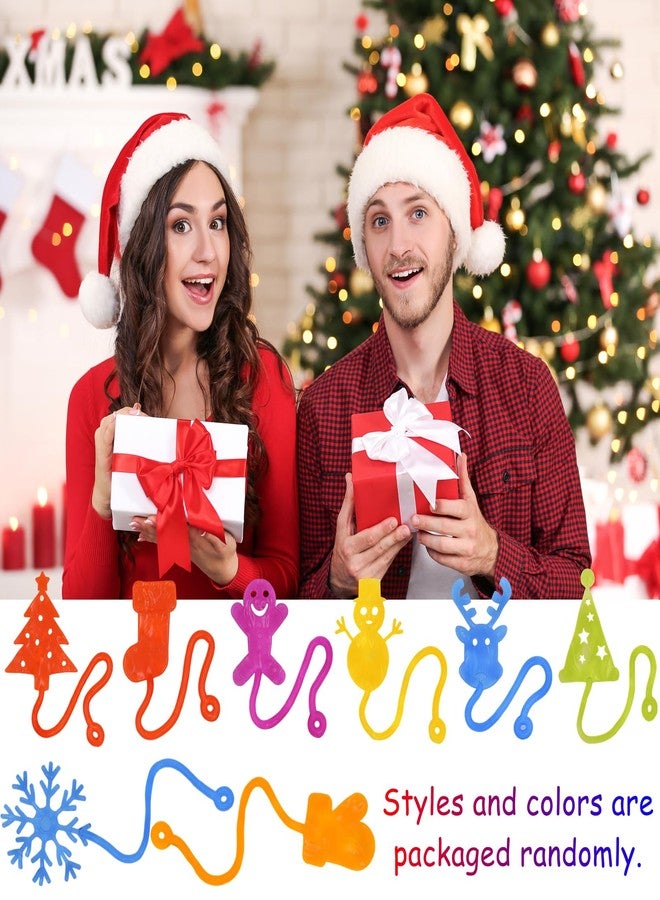 Howzcci 36 Pack Christmas Sticky Hands Toys Christmas Tree Hat Stocking Glove Deer Snowman Sticky Stretchy Toys for Kids Girls Boys Christmas Stocking Stuffers Party Favors Gifts - Image 5